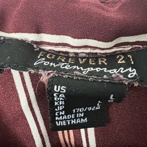 Forever 21 burgundy striped blouse